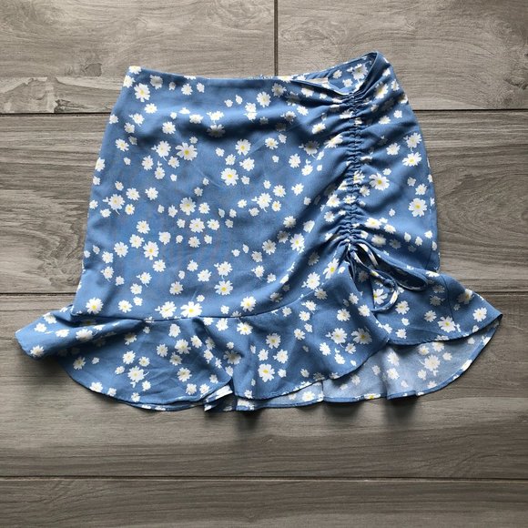 By Together Dresses & Skirts - By Together Periwinkle Blue Floral Mini Skirt - Size S